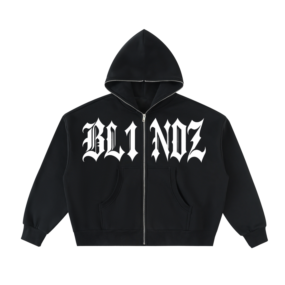 Fleeced Full-Zip Boxy Hoodie