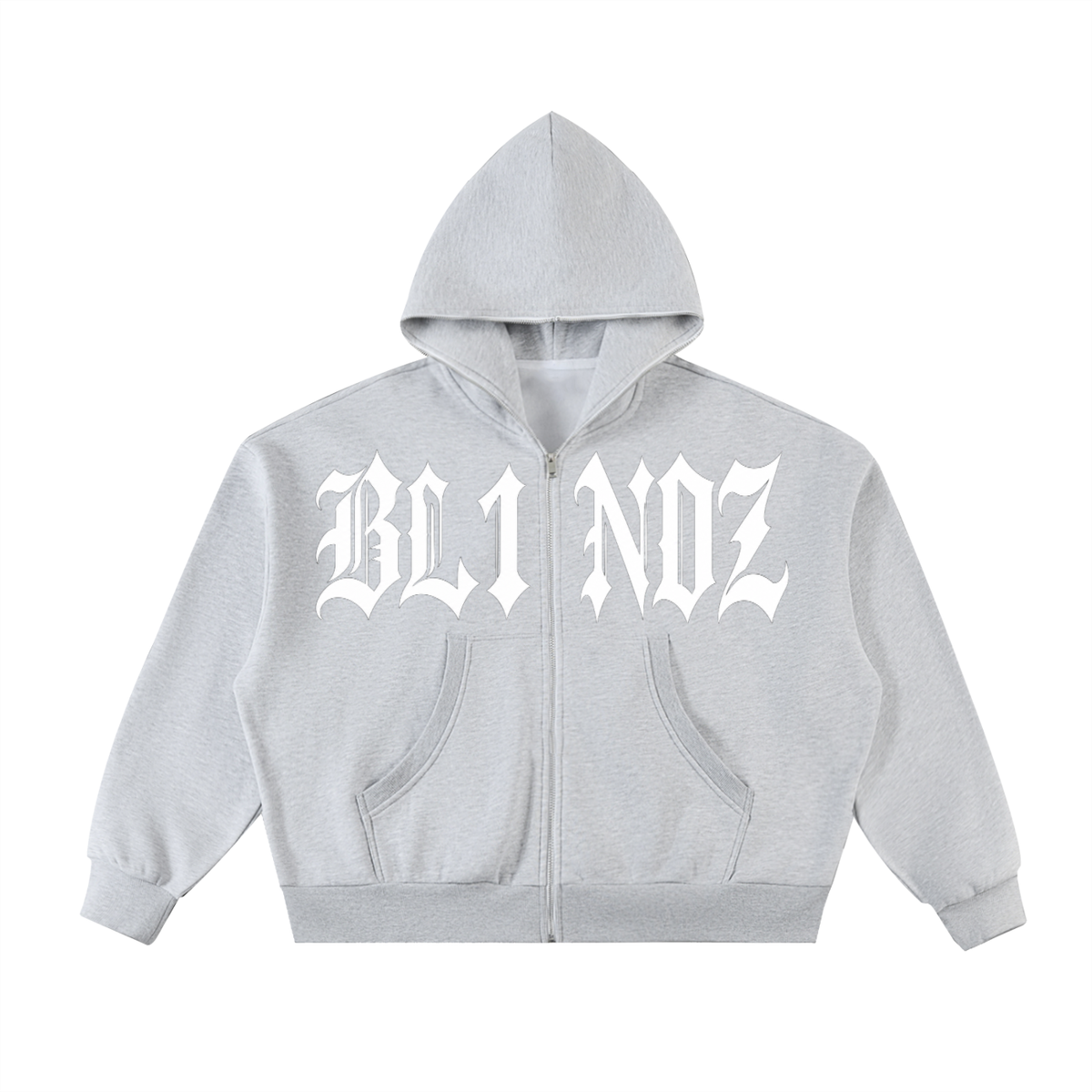 Fleeced Full-Zip Boxy Hoodie